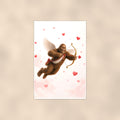 Valentine’s Bigfoot — 24x36 in art print poster, premium luster paper with a white border; poster shown straight on against a warm wall.