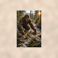 Creek Cubs Bigfoot — 24x36 in art print poster, premium luster paper with a white border; poster shown straight on against a warm wall.