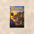 New England coastal town — 24x36 in art print poster, premium luster paper with a white border; poster shown straight on against a warm wall.