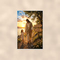 Walk with me — 24x36 in art print poster, premium luster paper with a white border; poster shown straight on against a warm wall.