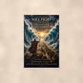 Be Still Parted Sea — 24x36 in art print poster, premium luster paper with a white border; poster shown straight on against a warm wall.