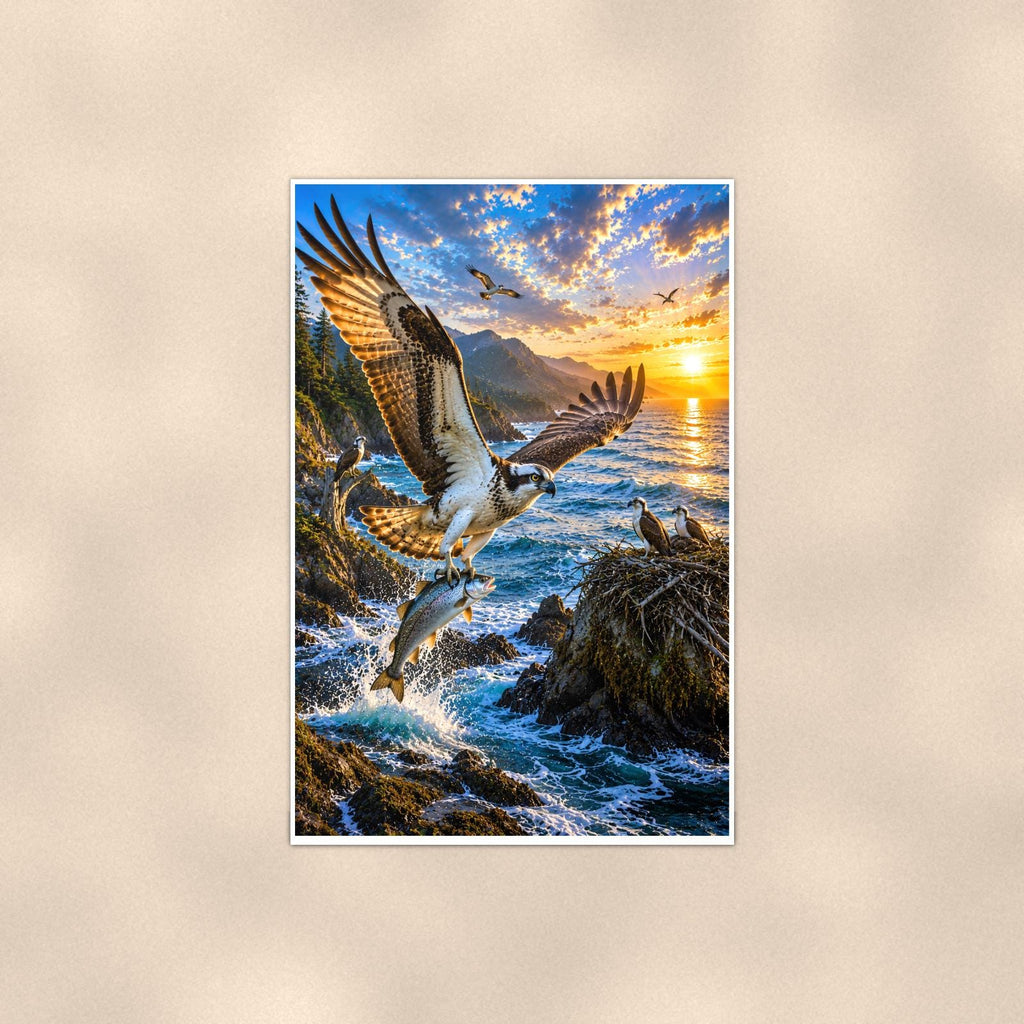 Marlin — 24x36 in art print poster, premium luster paper with a white border; poster shown straight on against a warm wall.