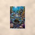 Spiny Lobster — 24x36 in art print poster, premium luster paper with a white border; poster shown straight on against a warm wall.