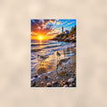 Tidepool Scene — 24x36 in art print poster, premium luster paper with a white border; poster shown straight on against a warm wall.