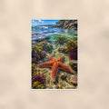 Starfish — 24x36 in art print poster, premium luster paper with a white border; poster shown straight on against a warm wall.