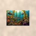 Mangrove Reef — 36x24 in art print poster, premium luster paper with a white border; poster shown straight on against a warm wall.