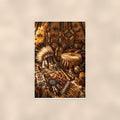 Native Artifact Lodge — 24x36 in art print poster, premium luster paper with a white border; poster shown straight on against a warm wall.