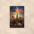 1776 2026 250 Years of Freedom — 24x36 in art print poster, premium luster paper with a white border; poster shown straight on against a warm wall.