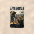 Afghanistan 2001 2014 — 24x36 in art print poster, premium luster paper with a white border; poster shown straight on against a warm wall.