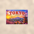 Tokyo Skyline — 36x24 in art print poster, premium luster paper with a white border; poster shown straight on against a warm wall.