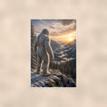 Cloud Valley Yeti — 24x36 in art print poster, premium luster paper with a white border; poster shown straight on against a warm wall.