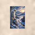 Wolf Pack Yeti — 24x36 in art print poster, premium luster paper with a white border; poster shown straight on against a warm wall.