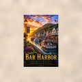 Bar Harbor — 24x36 in art print poster, premium luster paper with a white border; poster shown straight on against a warm wall.