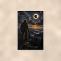 Eclipse Bigfoot — 24x36 in art print poster, premium luster paper with a white border; poster shown straight on against a warm wall.