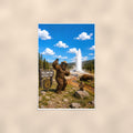 Yellowstone Bigfoot — 24x36 in art print poster, premium luster paper with a white border; poster shown straight on against a warm wall.