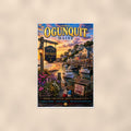 New England coastal town — 24x36 in art print poster, premium luster paper with a white border; poster shown straight on against a warm wall.