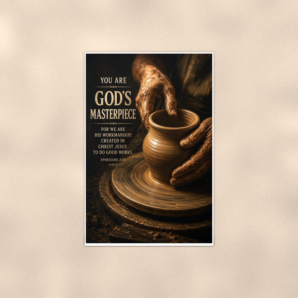 God’s Masterpiece — 24x36 in art print poster, premium luster paper with a white border; poster shown straight on against a warm wall.