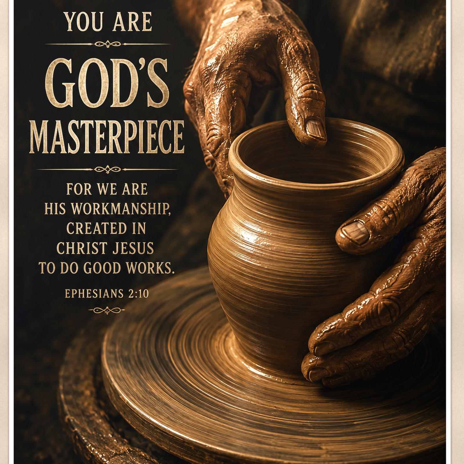 God’s Masterpiece — 24x36 in art print poster, premium luster paper with a white border; close-up framed on the main subject of the artwork, paper surface visible.