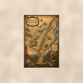 Vintage Appalachian Mountains Map — 24x36 in art print poster, premium luster paper with a white border; poster shown straight on against a warm wall.