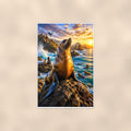 Sea Lion — 24x36 in art print poster, premium luster paper with a white border; poster shown straight on against a warm wall.