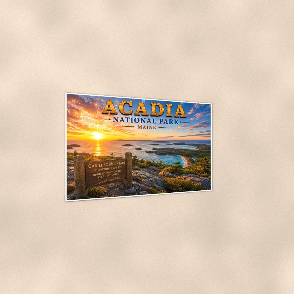 Nautical coastal scene — 36x24 in art print poster, premium luster paper with a white border; gentle three-quarter angle on a warm wall, showing the flat paper edge.