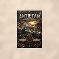 Battle of Antietam — 24x36 in art print poster, premium luster paper with a white border; poster shown straight on against a warm wall.