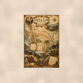 Lewis and Clark Map — 24x36 in art print poster, premium luster paper with a white border; poster shown straight on against a warm wall.