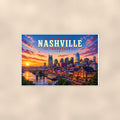 Nashville Skyline — 36x24 in art print poster, premium luster paper with a white border; poster shown straight on against a warm wall.