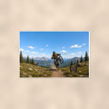 Mountain Bike Bigfoot Scenic — 36x24 in art print poster, premium luster paper with a white border; poster shown straight on against a warm wall.