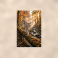 Sunbeam Bobcat — 24x36 in art print poster, premium luster paper with a white border; poster shown straight on against a warm wall.