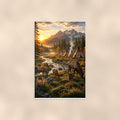 Elk Valley Camp — 24x36 in art print poster, premium luster paper with a white border; poster shown straight on against a warm wall.
