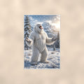 Laughing Yeti — 24x36 in art print poster, premium luster paper with a white border; poster shown straight on against a warm wall.