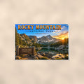 Rocky Mountain National Park - Dream Lake — 36x24 in art print poster, premium luster paper with a white border; poster shown straight on against a warm wall.