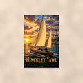 Hinckley Yawl - Southwest Harbor, Maine — 24x36 in art print poster, premium luster paper with a white border; poster shown straight on against a warm wall.