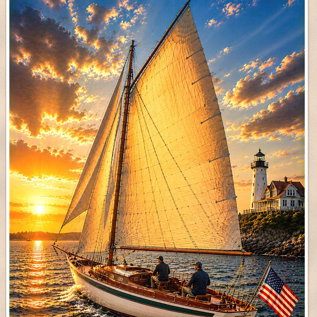 Alden Cutter - Marblehead, Massachusetts — 24x36 in art print poster, premium luster paper with a white border; close-up framed on the main subject of the artwork, paper surface visible.