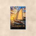 Islesbury 28 - Casco Bay, Maine — 24x36 in art print poster, premium luster paper with a white border; poster shown straight on against a warm wall.