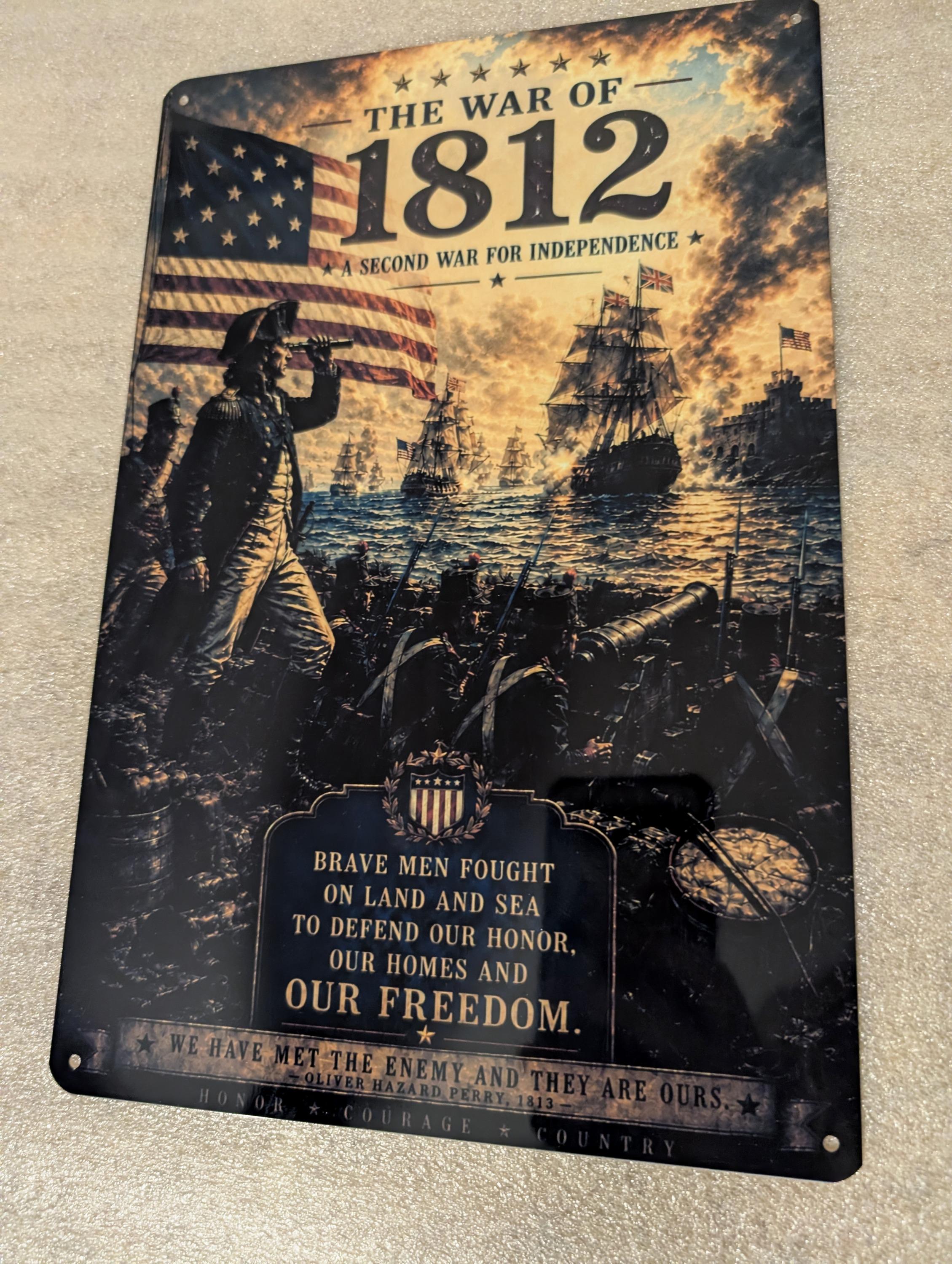 Real photo of the printed PAT-019-A aluminum sign