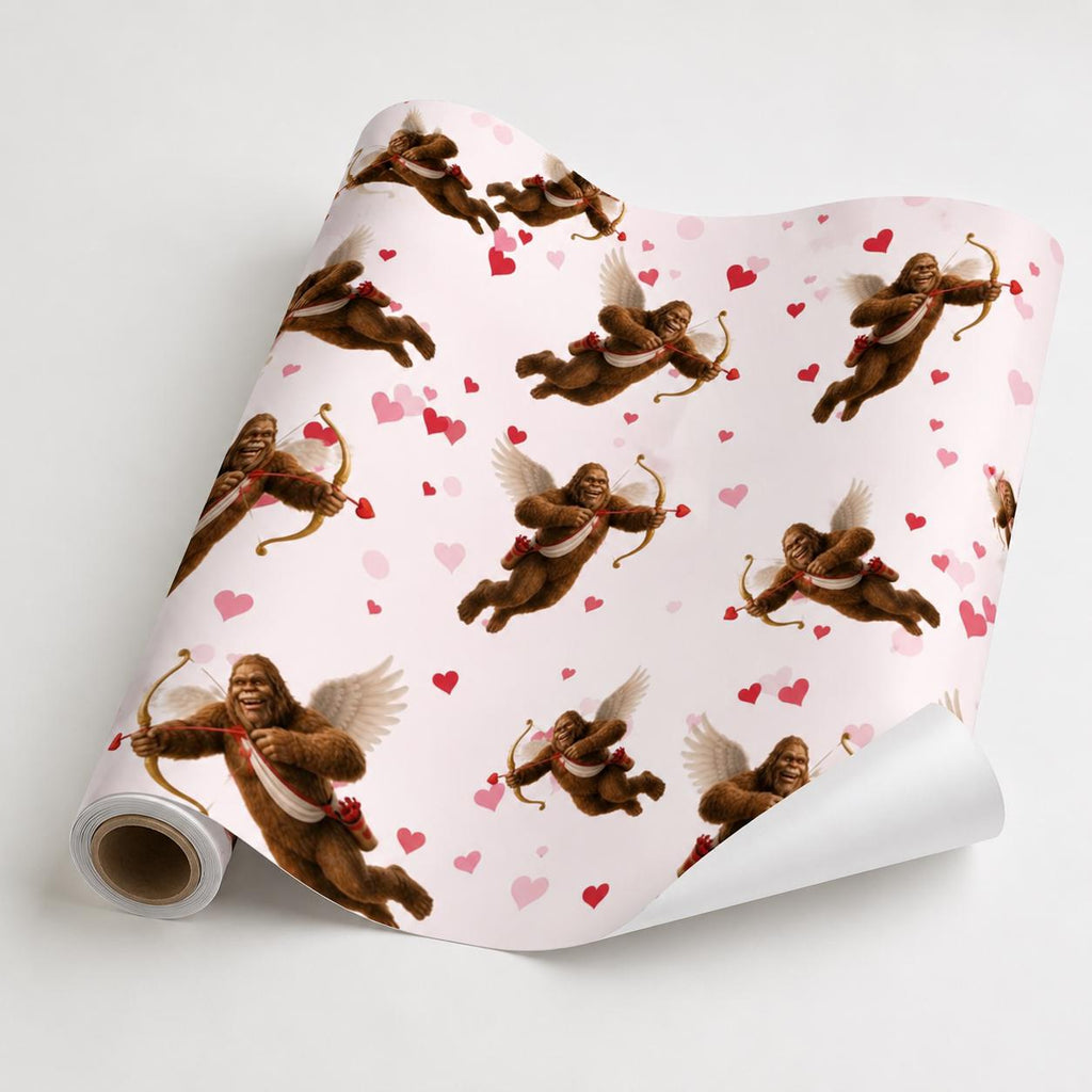 Valentine Bigfoot wrapping paper mockup 4