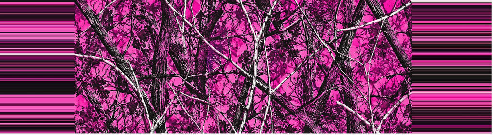 Pink Muddy Camo — Truck Rear Window Decal, 68 x 18.5 in Perforated Vinyl, See-Through Graphic, Fits Most Full-Size Pickups