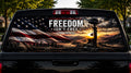 Freedom Isn't Free Memorial — Truck Rear Window Decal, 68 x 18.5 in Perforated Vinyl, See-Through Graphic, Fits Most Full-Size Pickups