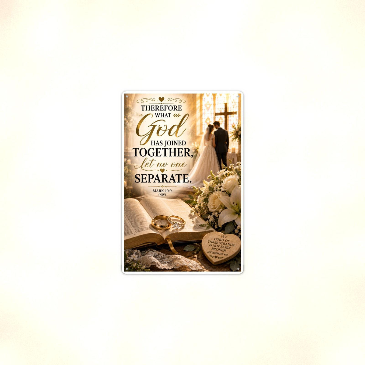 What God Has Joined Together - Mark 10:9, Christian Metal Sign 8x12 & 12x18 — Context view