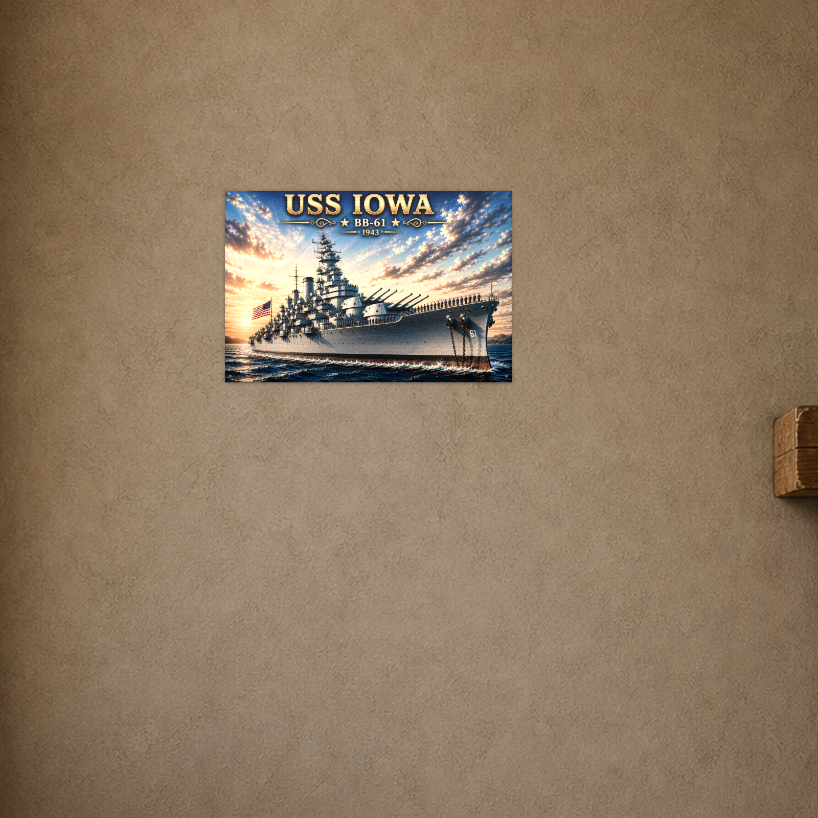 USS Iowa Battleship Metal Wall Art, US Navy | 12x8 Aluminum | Veteran Gift, Military Decor