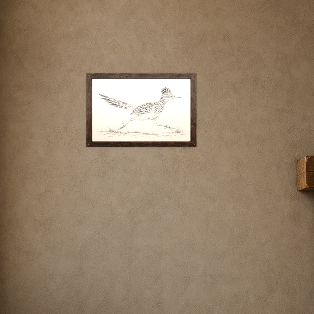 Running Roadrunner Metal Wall Art, Ink Color Splash | 12x8 Aluminum | Desert Southwest Decor, Wildlife Gift