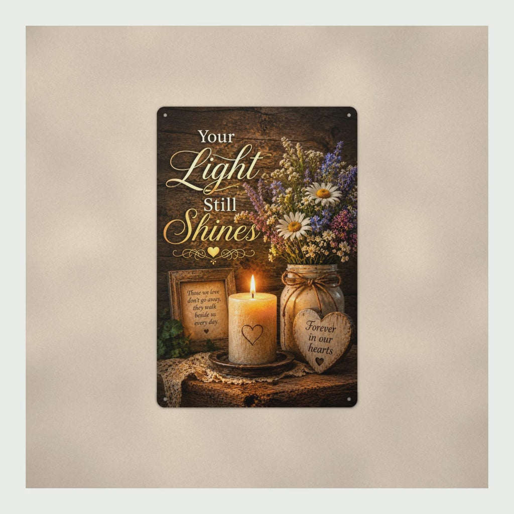 Memorial Sign Your Light Still Shines, Candle Remembrance Sympathy Gif product video