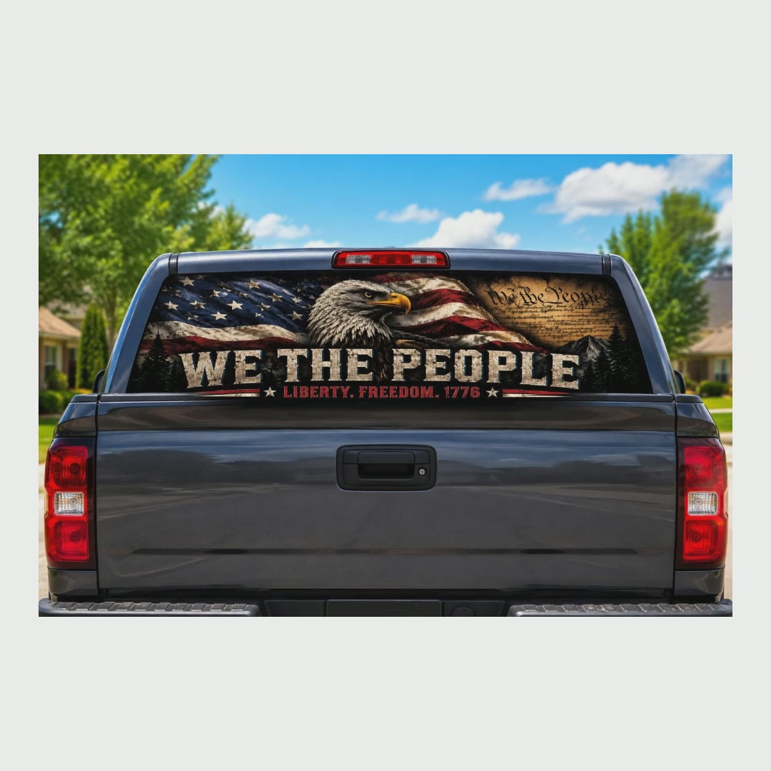 We The People Constitution Truck Rear Window Decal product video