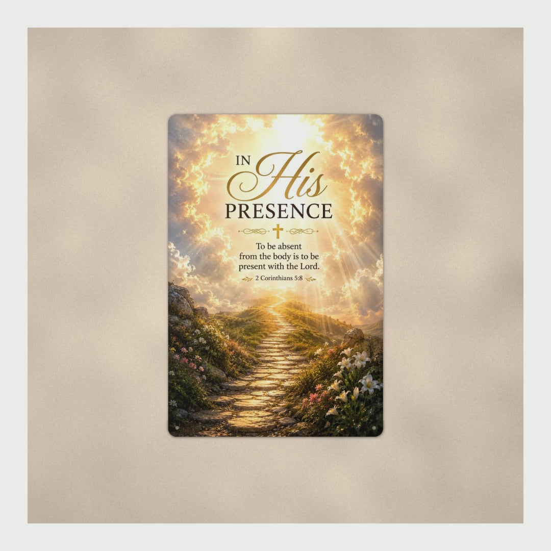 Christian Memorial Sign In His Presence, 2 Corinthians 5:8 Scripture S product video