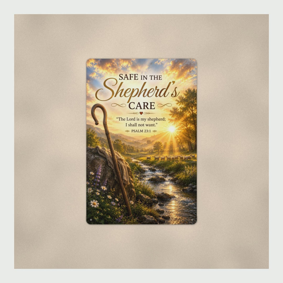 Christian Memorial Sign Safe In The Shepherds Care, Psalm 23 The Lord  product video