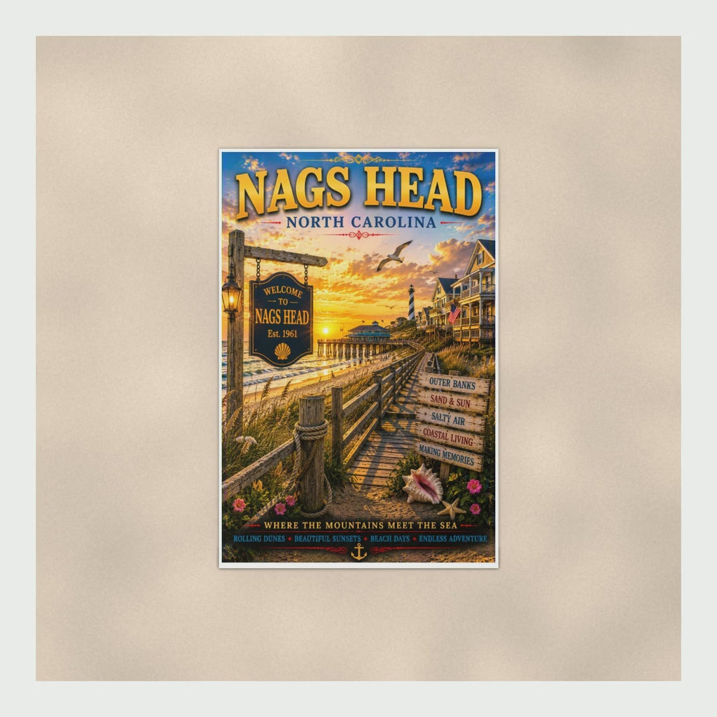 Nags Head Coastal Poster — 16x24 & 24x36 Wall Art Print product video