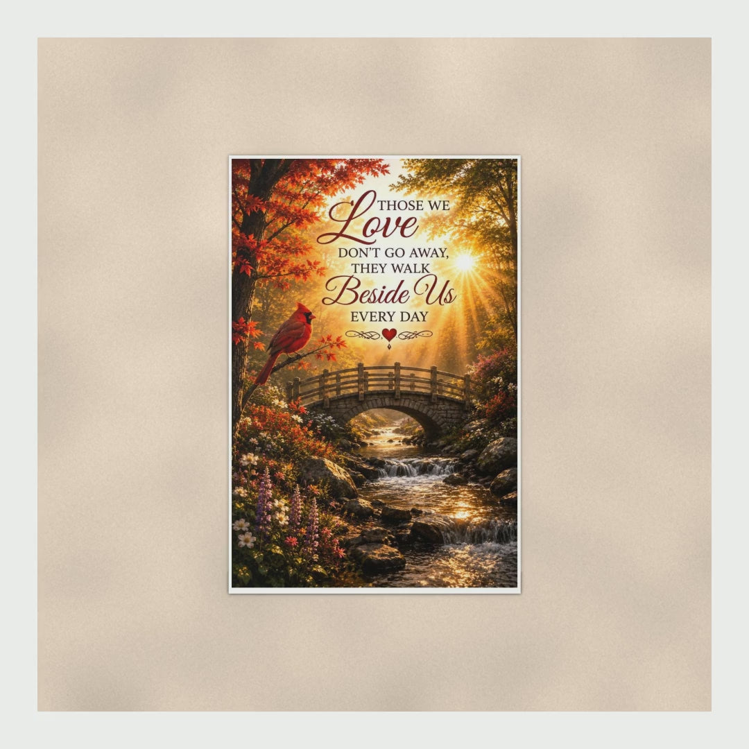 Cardinal Memorial Poster Those We Love Walk Beside Us Every Day, Autum product video