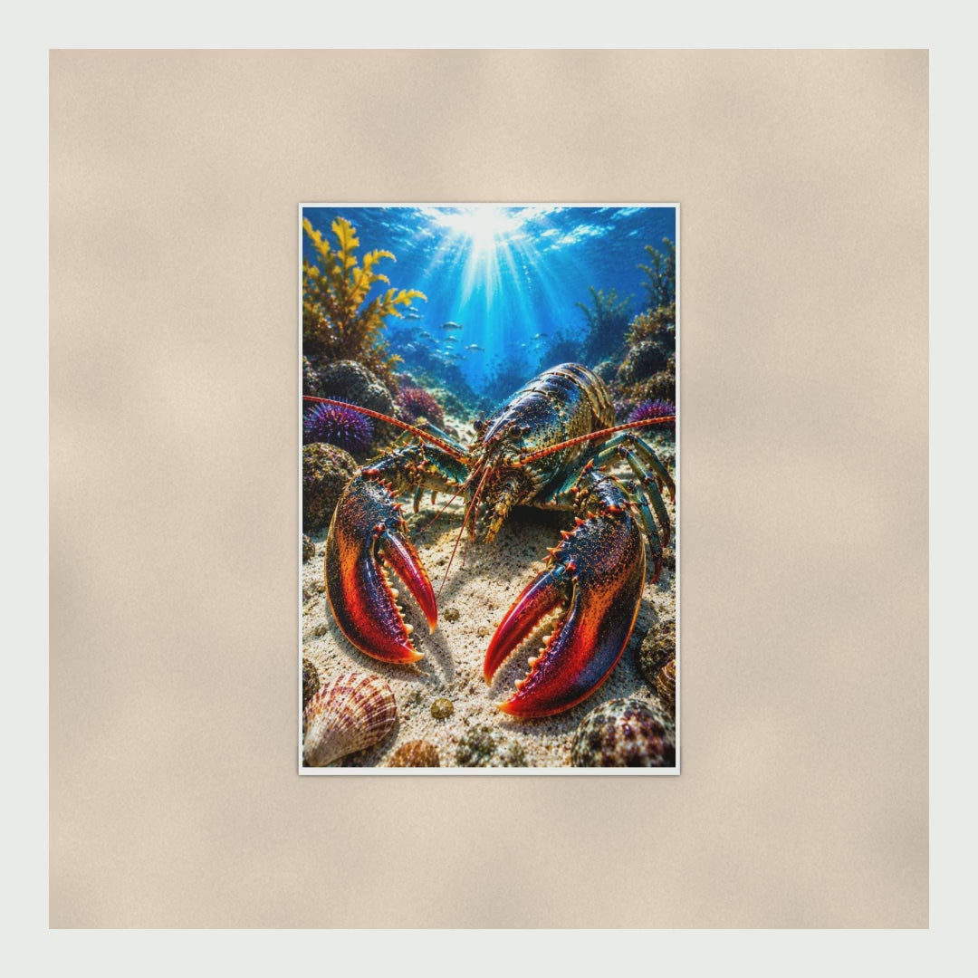 Lobster Close-Up Poster — 16x24 & 24x36 Wall Art Print product video
